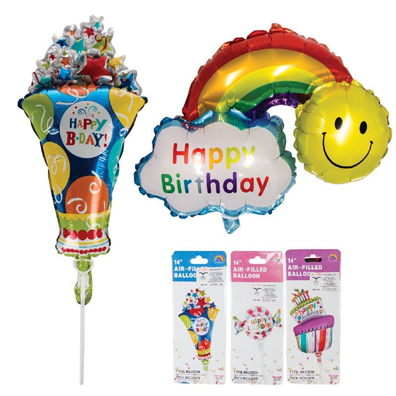 Happy Birthday Balloons Crazy Store Birthday Balloon On Stick, 35Cm - The Crazy Store