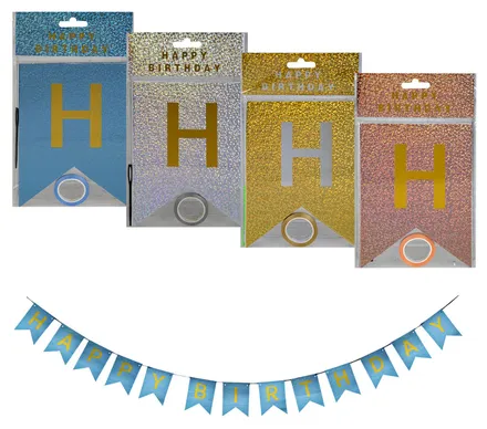 Foil Happy Birthday Banner, 2m