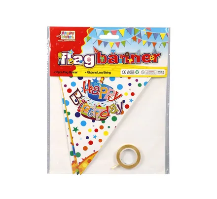 Paper Happy Birthday Banner, 2m