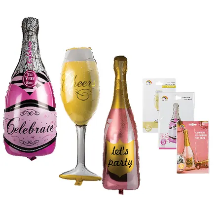 Champagne Bottle Helium Balloon, 90cm