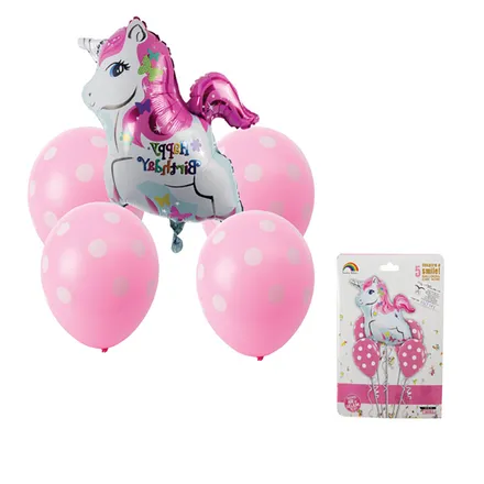 Unicorn Helium Balloon Bouquet, 5-Piece