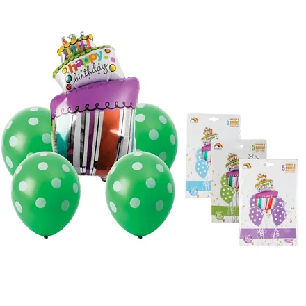 Birthday Helium Balloon Bouquet, 5-Piece