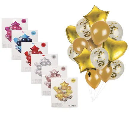 Helium Balloon Bouquet, 14-Piece