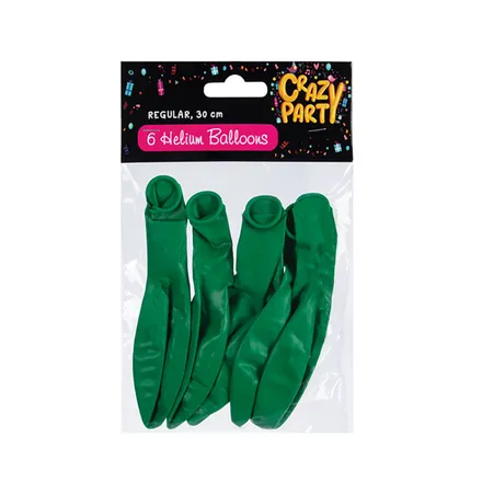 Green Balloons, 6-Pack