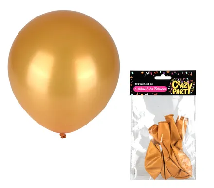 Gold Balloons, 6-Pack