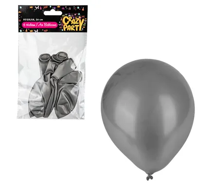 Silver Balloons, 6-Pack