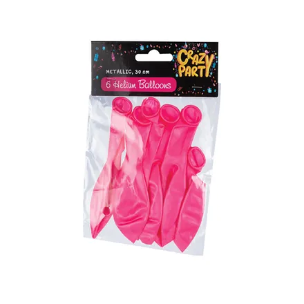 Metallic Pink Balloons, 6-Pack