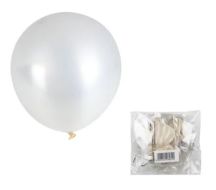 White Metallic Balloon, 1-Piece