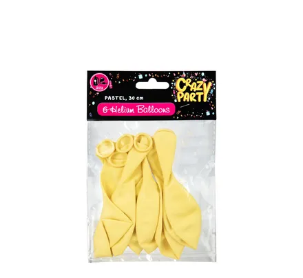 Pastel Yellow Balloons, 6-Pack