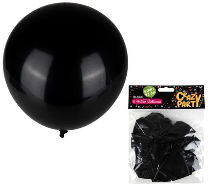 Black 45cm Balloons, 6-Pack