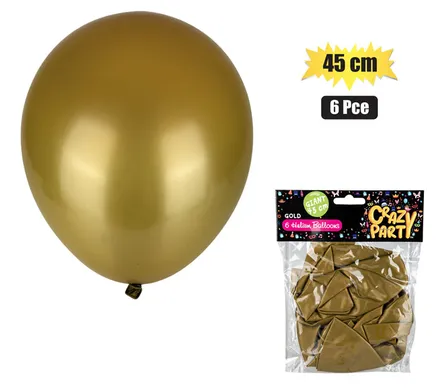 Gold 45cm Balloons, 6-Pack