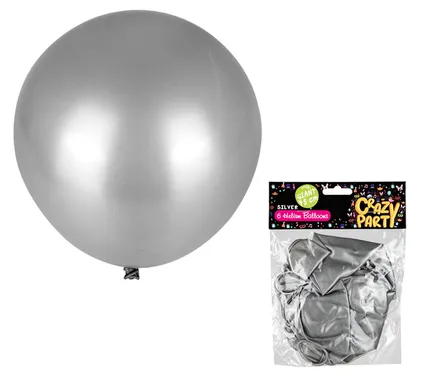 Silver 45cm Balloons, 6-Pack