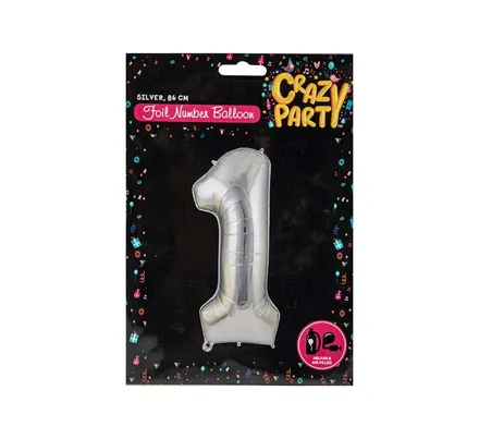 Silver Helium Foil Balloon, 1