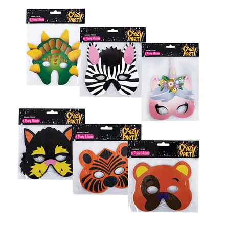 Paper Animal Party Masks, 6-Pack