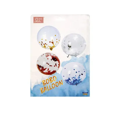 Clear Helium Confetti Balloon, 45cm