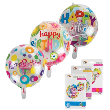 Clear Birthday Helium Balloon, 45cm