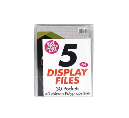 Display Book A4, 30-Pages, 5-Pack