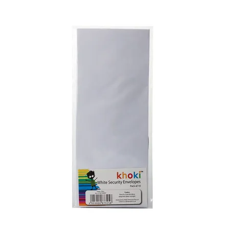 White Security Envelopes, 10 Pack