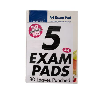 Exam Pad, 80 Sheets, 5-Pack