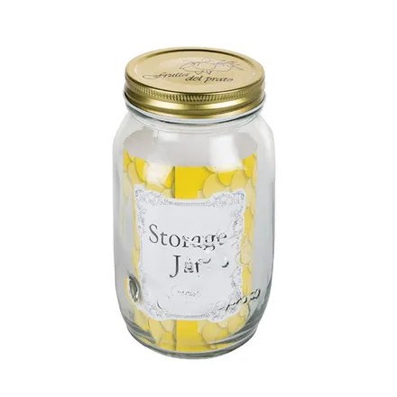 Embossed Glass Storage Jar, 950ml