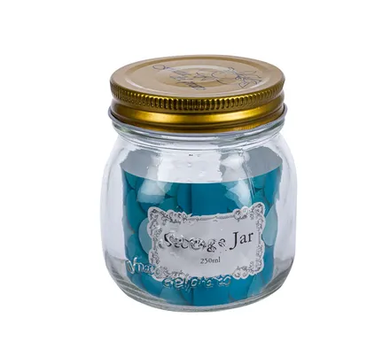 Embossed Glass Storage Jar, 250ml