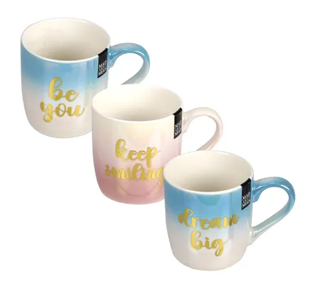 Inspiration Mug Gold Print Pearl