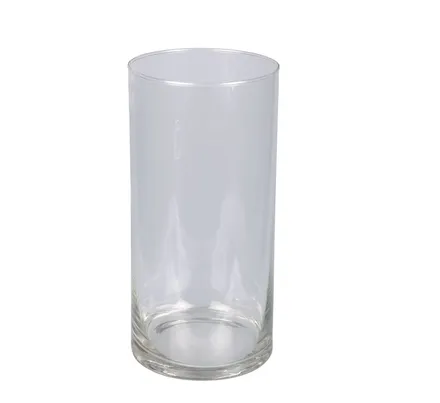 Glass Vase, Cylinder Clear, 20cm