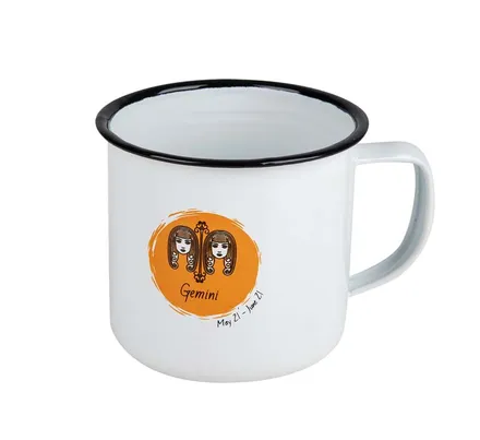 Enamel Horoscope Mug, Gemini, 8cm