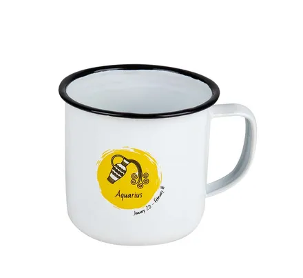 Enamel Horoscope Mug, Aquarius, 8cm