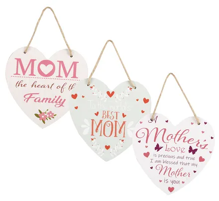 Wall Plaque Mom Heart, 18cm