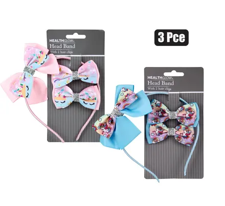 Unicorn Design Alice Band & Bows