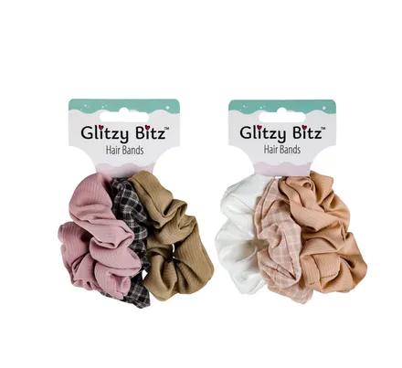 Scrunchie Hairbands, 3-Piece