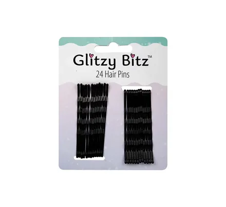 Black Hair Pins, 24-Piece