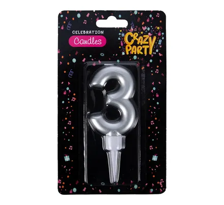 Birthday Candle, Large Foil, 3