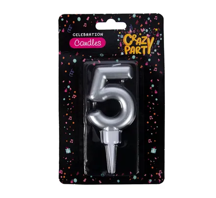 Birthday Candle, Large Foil, 5