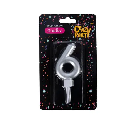 Birthday Candle, Large Foil, 6