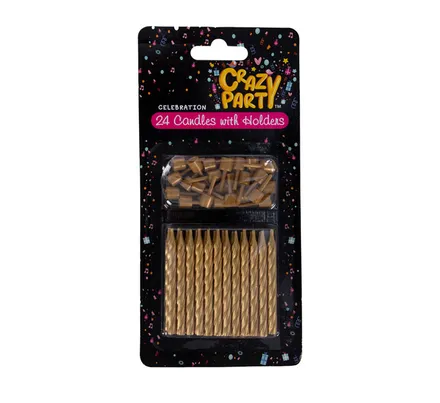 Birthday Candle, 24-Piece Gold