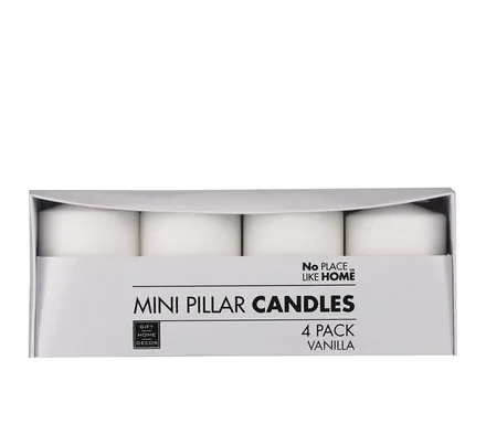 Pillar Candle, 4-Piece, 5 X 8cm Set