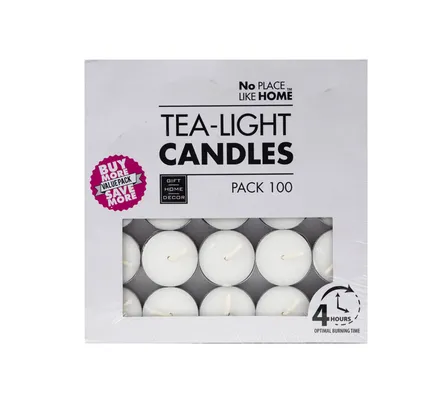 Tea Light Candles, 100-Piece, 14g