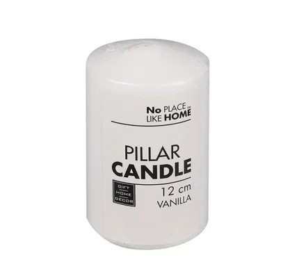 Pillar Candle, 12 X 7cm White Scented