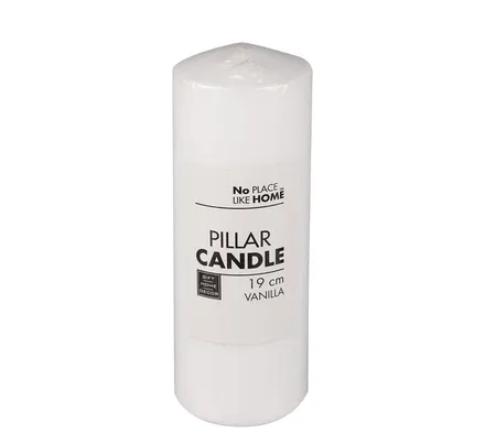 Pillar Candle, 19 X 7cm White Scented