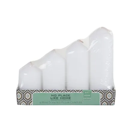 Pillar Candle, 4-Piece White Set