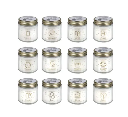 Scented Horoscope Candle,In Glass Holder