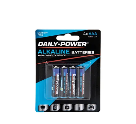 Alkaline Battery Size Aaa 4 Pack