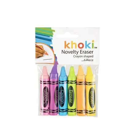 Novelty Erasers Pencil Crayons