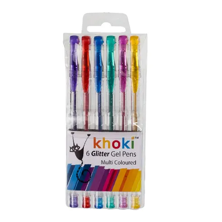 Glitter Gel Pens, 6-Piece