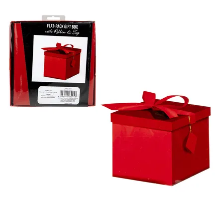 Flat Pack Gift Box Red