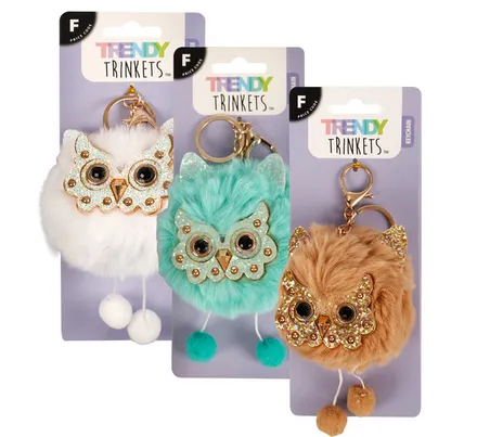 Plush Owl Key Chain Assorted Colours