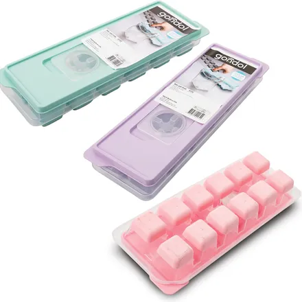 Ice Tray 12 Cubes With Lid, 26 X 9 X 4cm