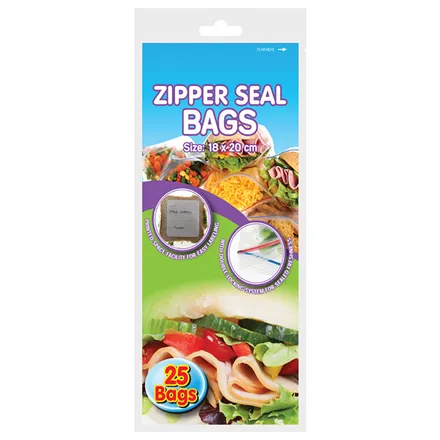 Zipper Seal Freezer Bags, 18 X 20cm,